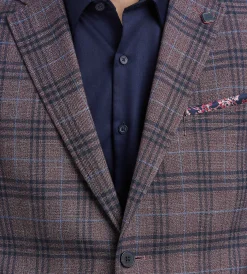 Hechter Paris Sport Jackets*Modern Fit Woven Plaid Sport Jacket Burgundy
