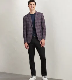 Hechter Paris Sport Jackets*Modern Fit Woven Plaid Sport Jacket Burgundy