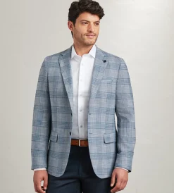 Hechter Paris Sport Jackets*Modern Fit Woven Textured Check Sport Jacket Light blue