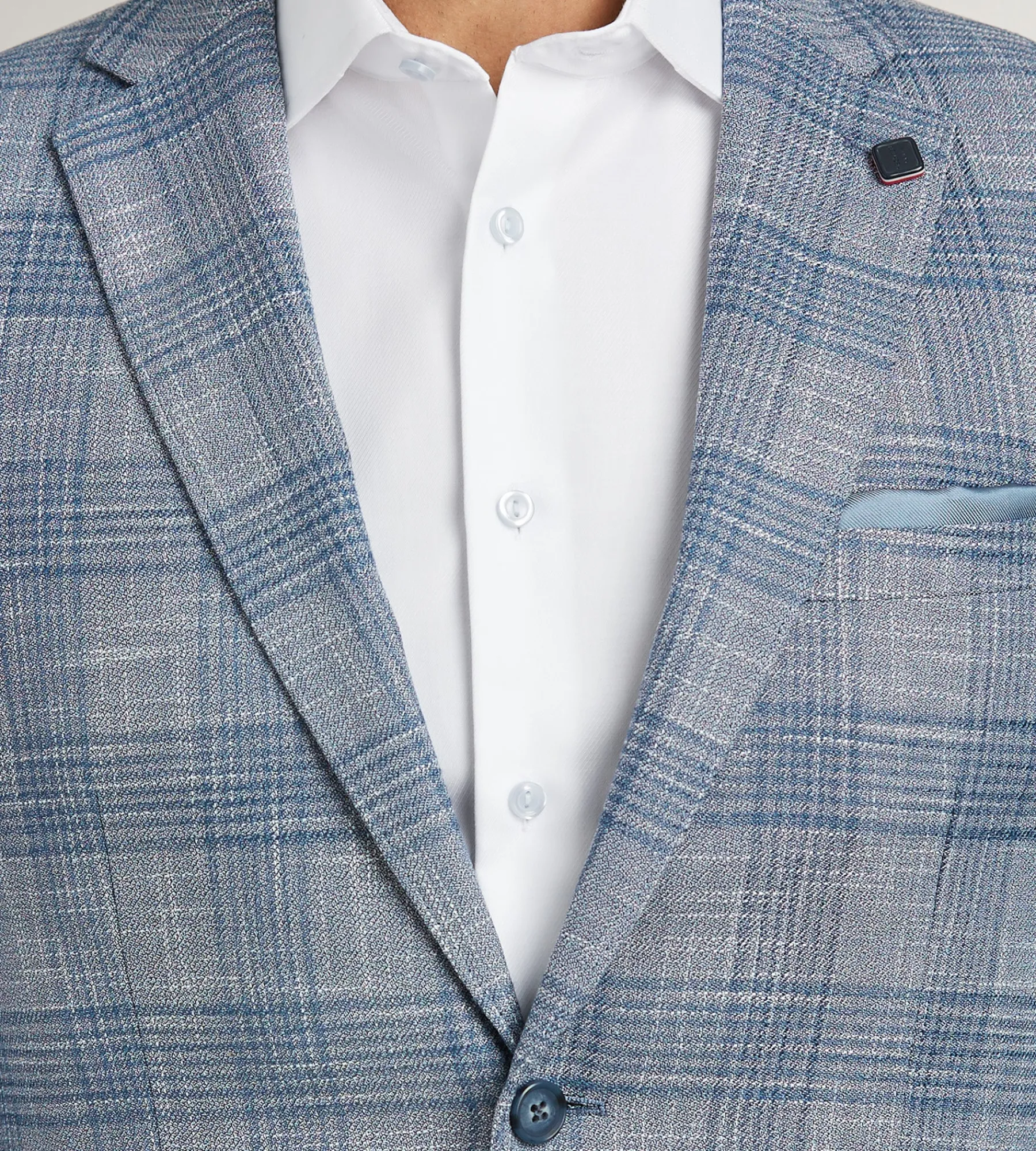 Hechter Paris Sport Jackets*Modern Fit Woven Textured Check Sport Jacket Light blue