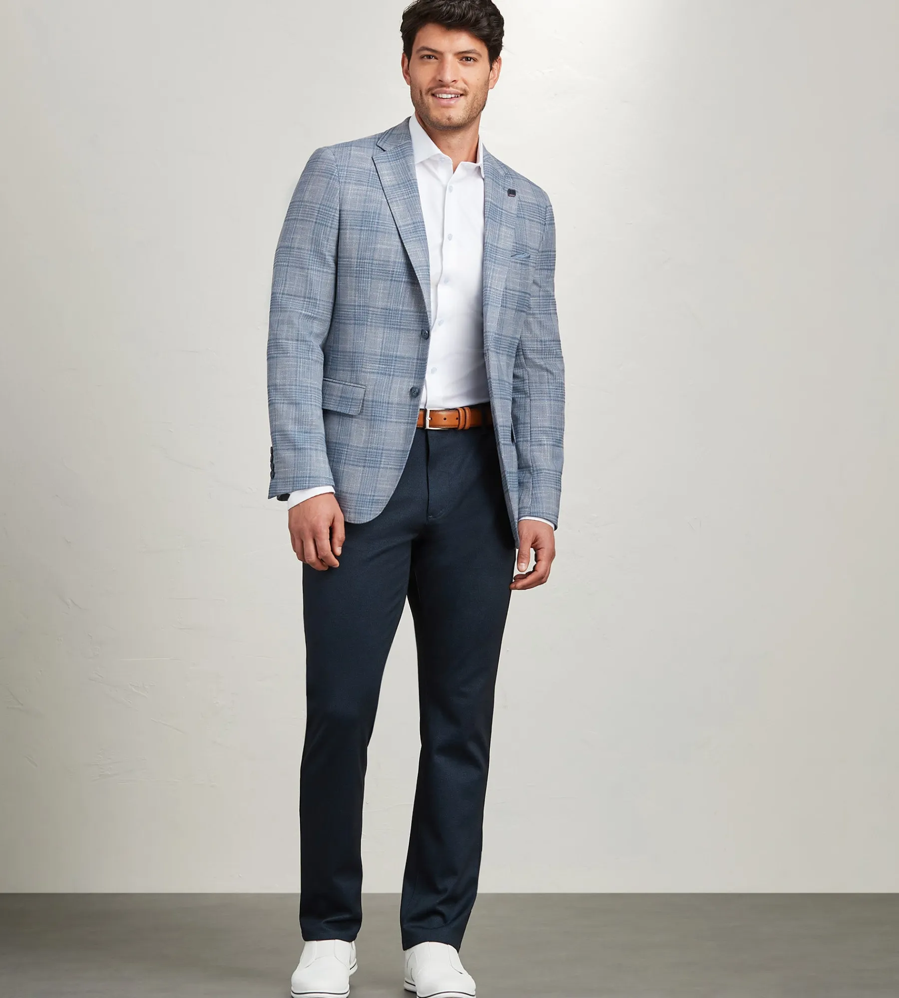 Hechter Paris Sport Jackets*Modern Fit Woven Textured Check Sport Jacket Light blue