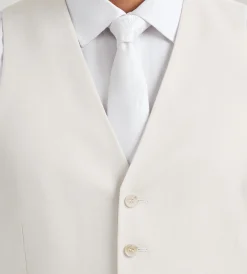 G Grafton Vests*Solid Suit Vest Off white