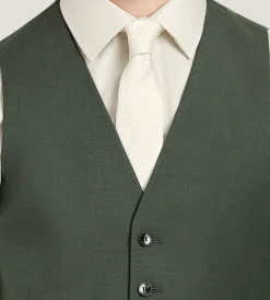 G Grafton Vests*Solid Suit Vest Olive