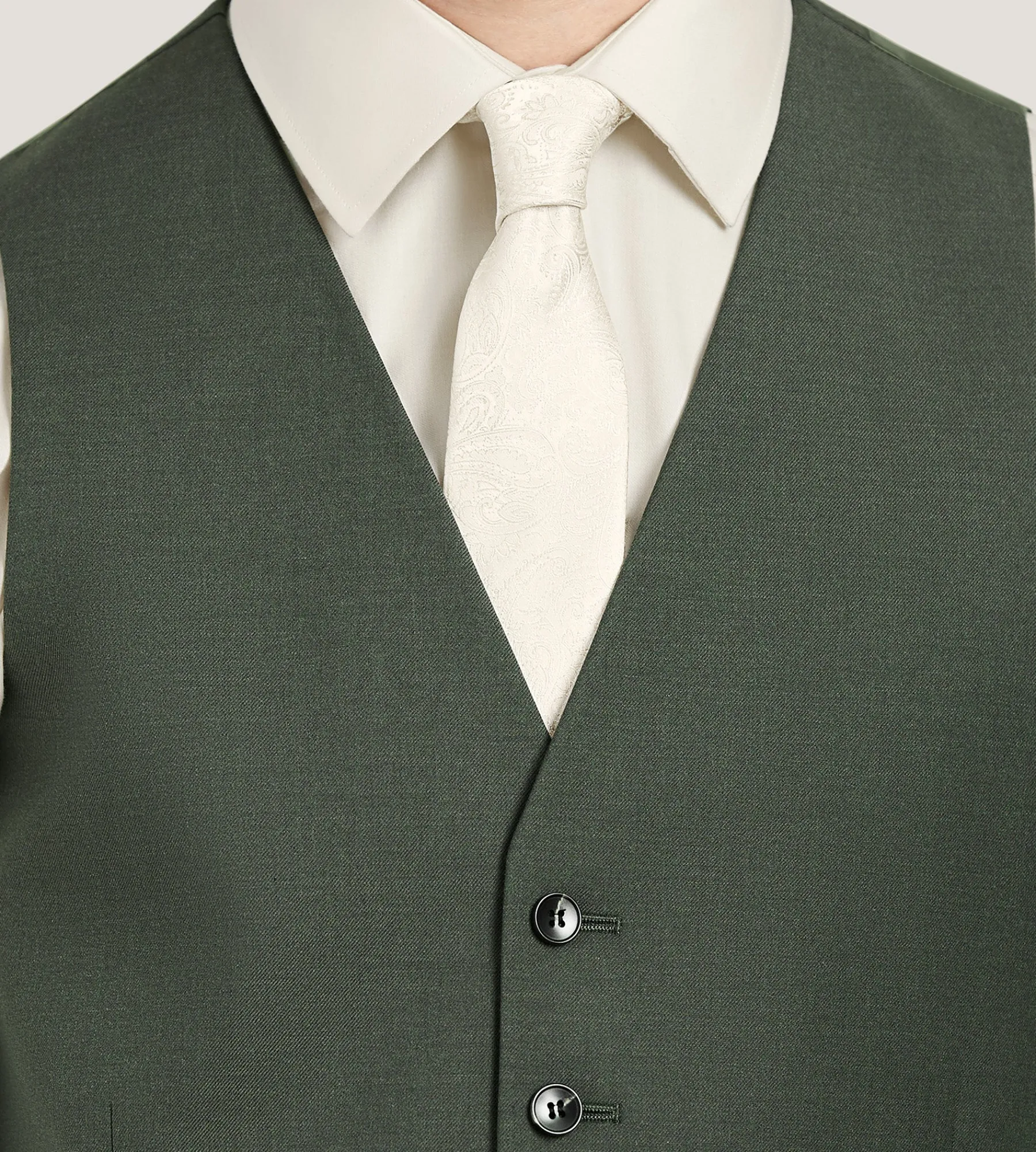 G Grafton Vests*Solid Suit Vest Olive