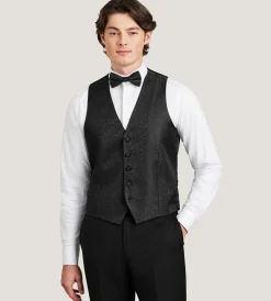 G Grafton Vests|Tuxedos*Paisley Tonal Suit Vest Black