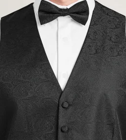G Grafton Vests|Tuxedos*Paisley Tonal Suit Vest Black