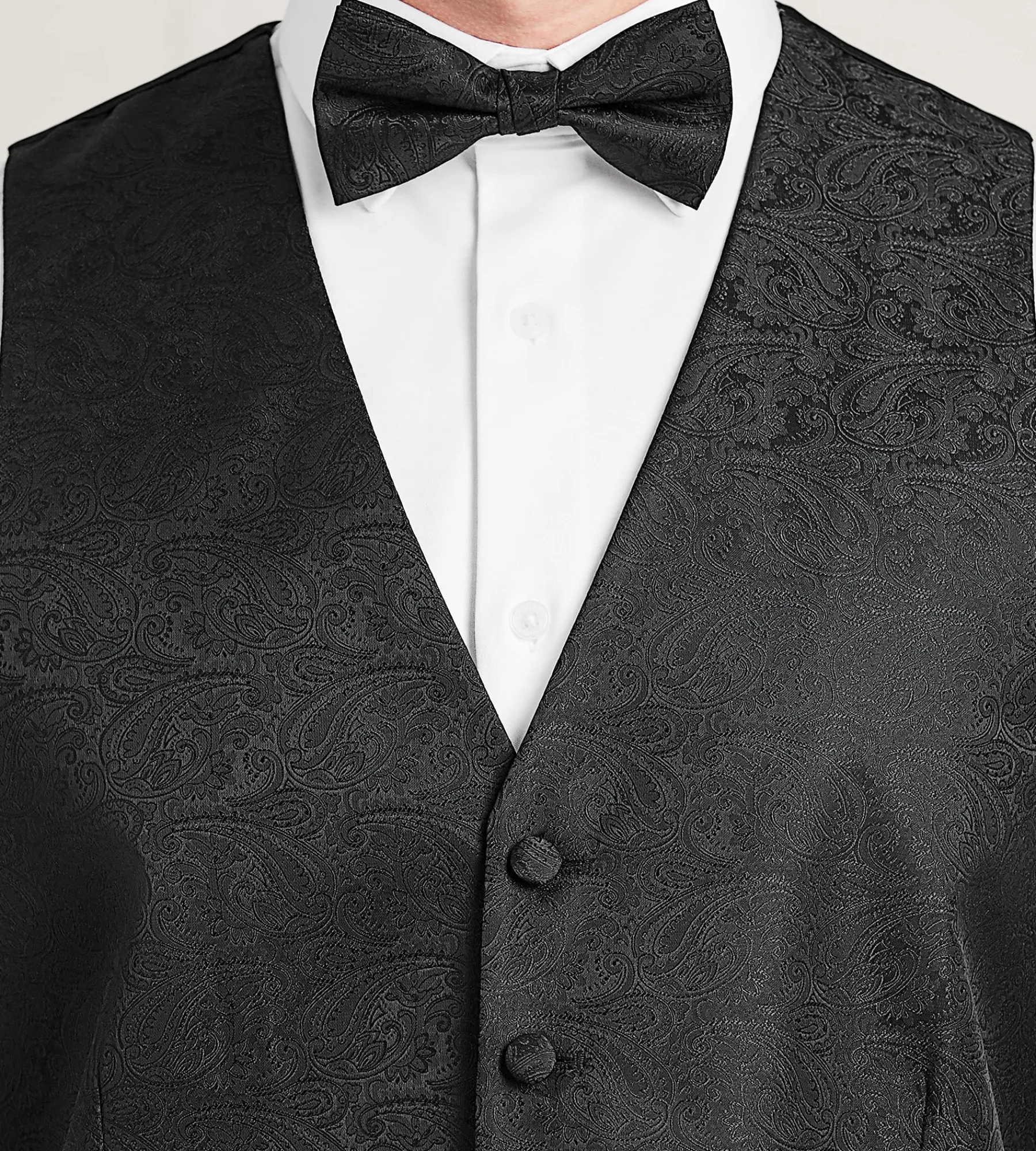 G Grafton Vests|Tuxedos*Paisley Tonal Suit Vest Black
