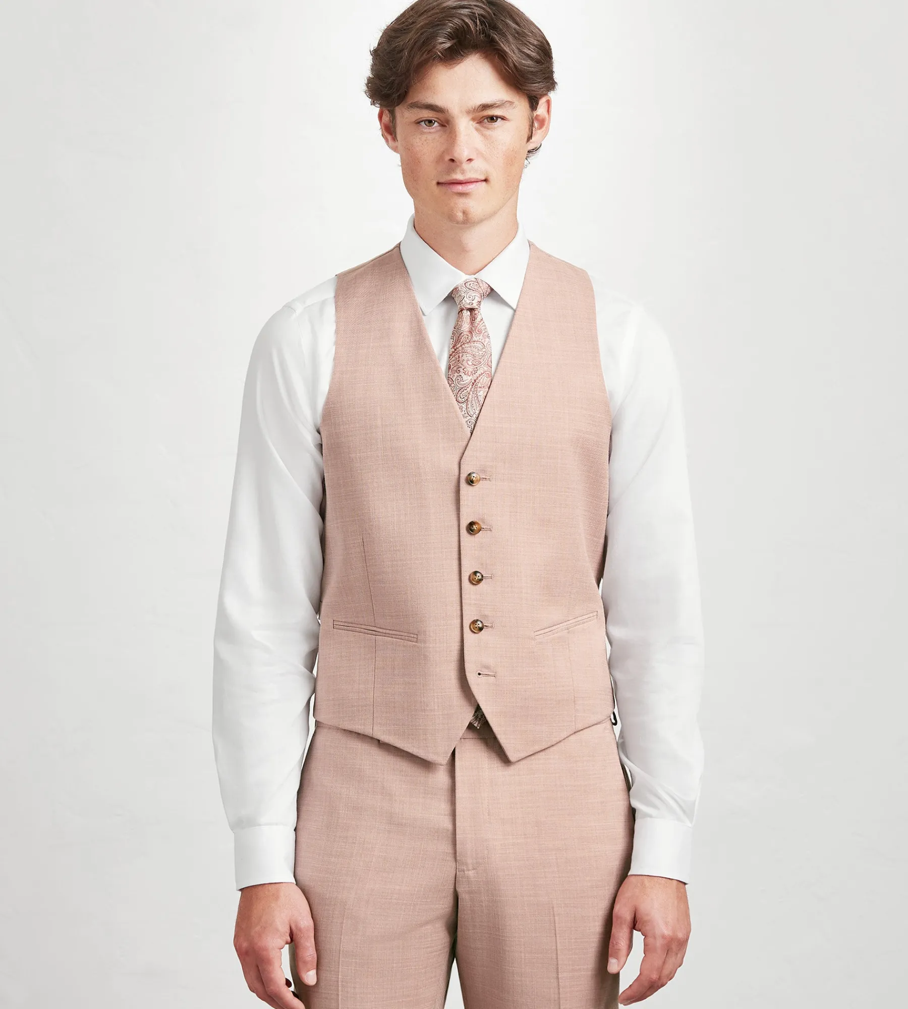 G Grafton Vests*Solid Suit Vest Pale rose