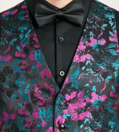G Grafton Vests*Jacquard Tuxedo Vest Purple
