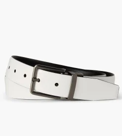 Tip Top Belts & Suspenders|Belts & Suspenders*Reversible Gunmetal Buckle Belt White