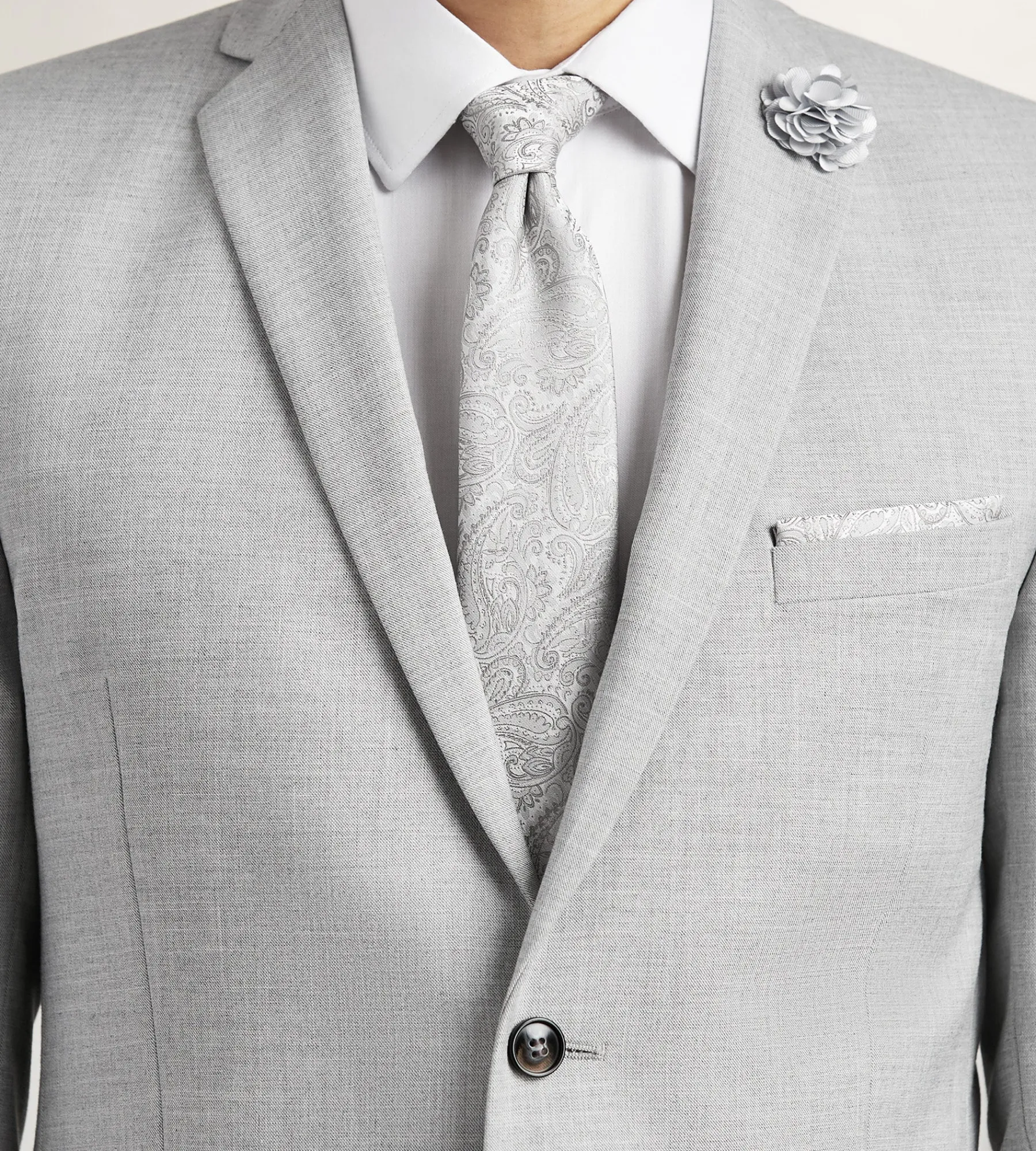 G Grafton Suit Separates*Slim Fit Light Grey Solid Suit