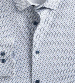 Hechter Paris Dress Shirts*Slim Fit 360 Stretch Knit Non-Iron Soft Touch Geo Print Jersey Dress Shirt Multi