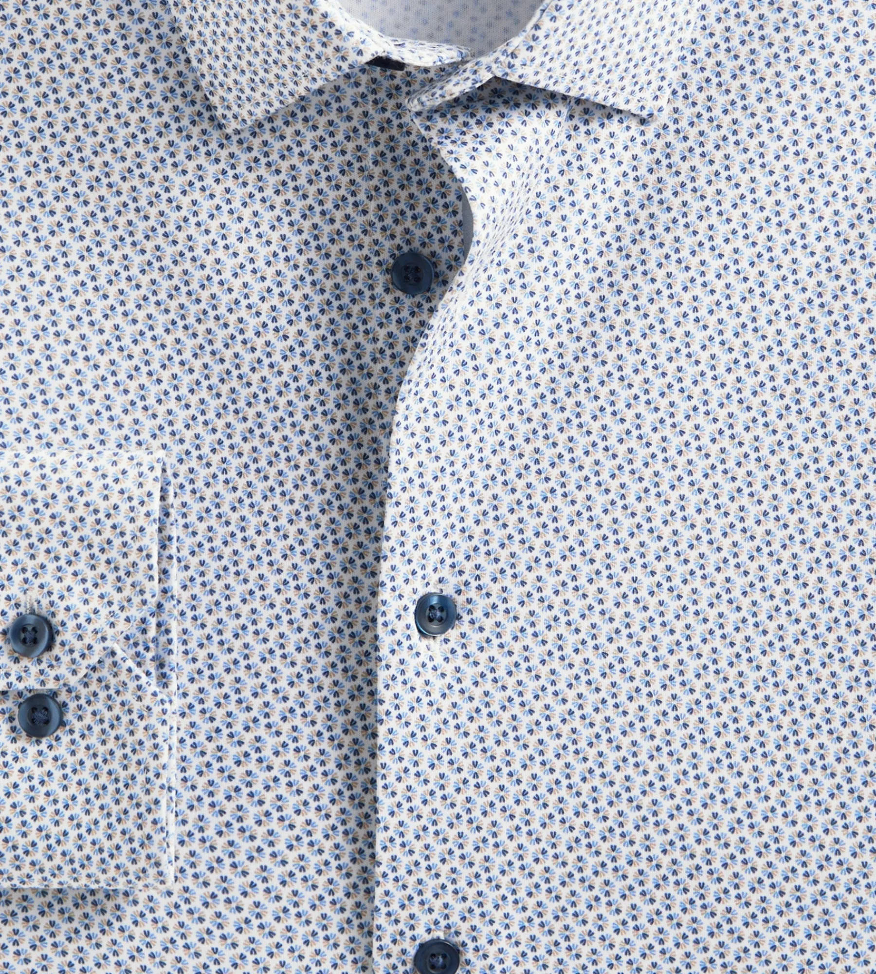 Hechter Paris Dress Shirts*Slim Fit 360 Stretch Knit Non-Iron Soft Touch Geo Print Jersey Dress Shirt Multi