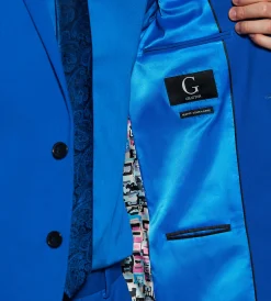 G Grafton Suit Separates*Slim Fit Bright Blue Solid Suit