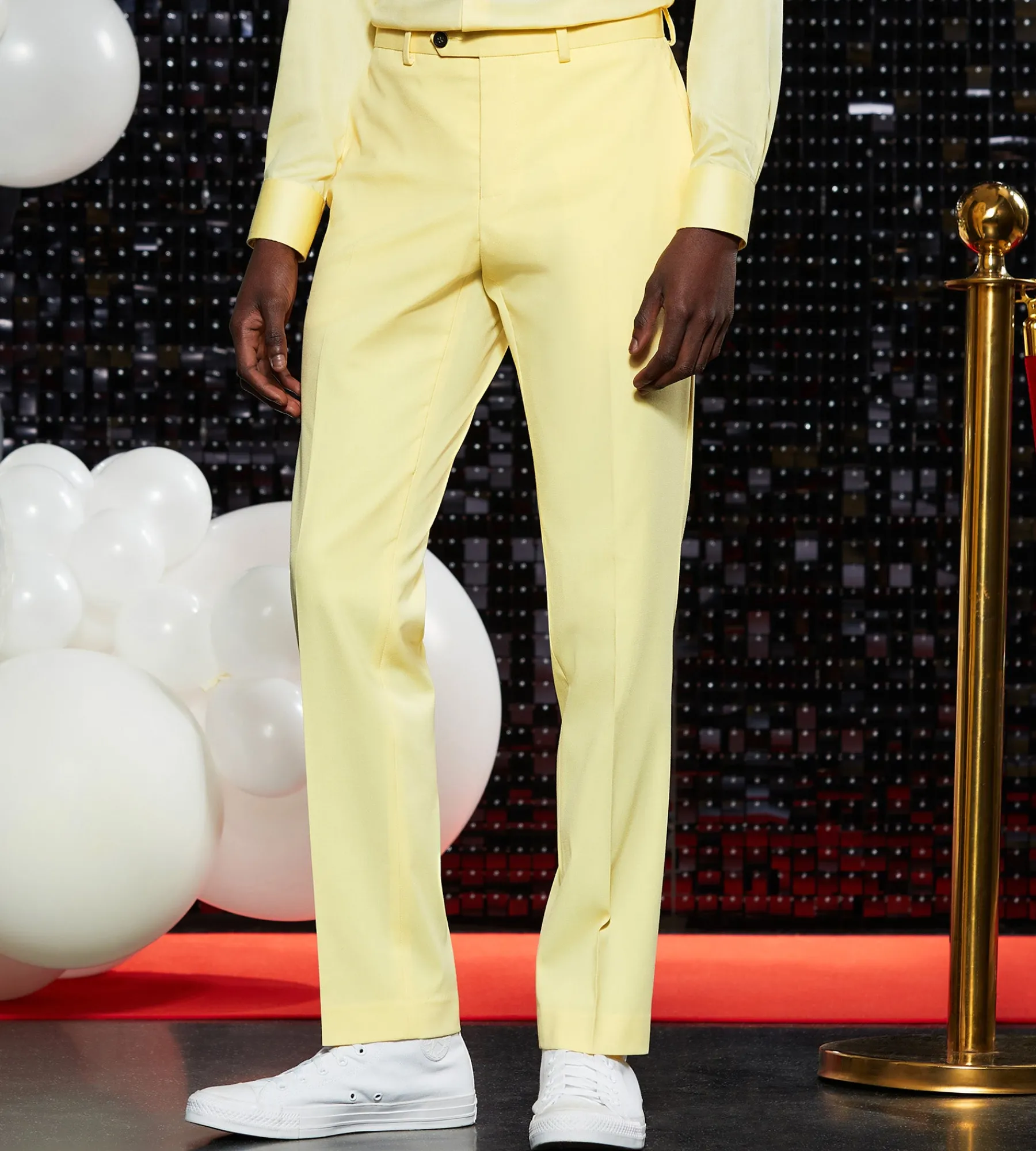 G Grafton Dress Pants|Dress Pants*Slim Fit Solid Suit Pants Bright yellow