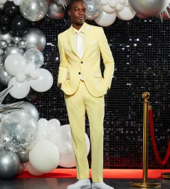 G Grafton Suit Separates*Slim Fit Bright Yellow Solid Suit