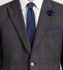 G Grafton Suit Separates*Slim Fit Burgundy Plaid Suit