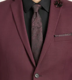 G Grafton Suit Separates*Slim Fit Burgundy Solid Suit