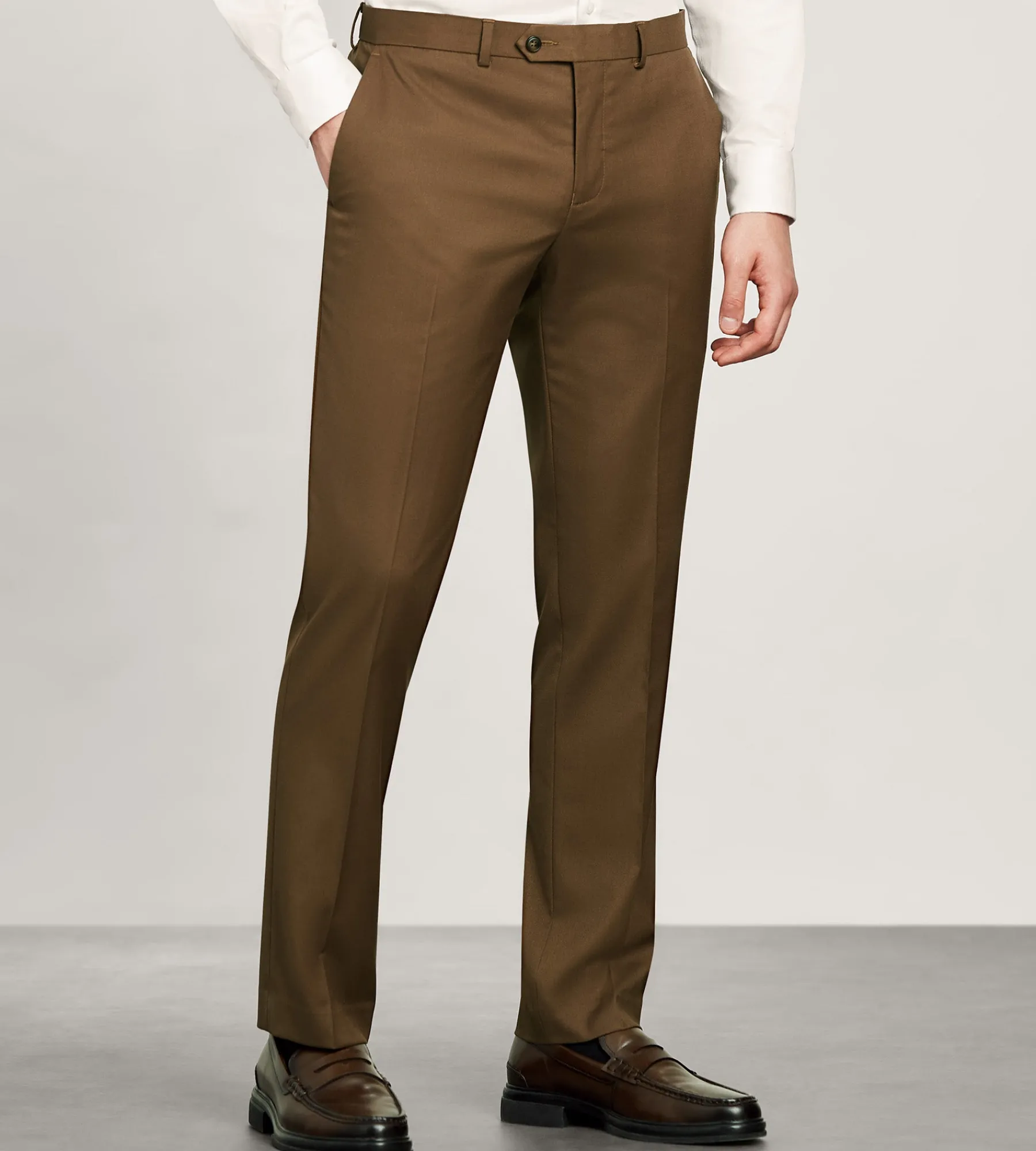 G Grafton Dress Pants|Dress Pants*Slim Fit Solid Suit Pants Caramel