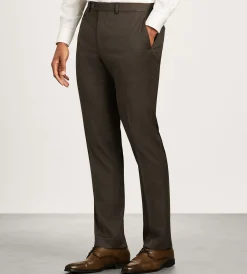 G Grafton Dress Pants|Dress Pants*Slim Fit Solid Suit Pants Dark brown
