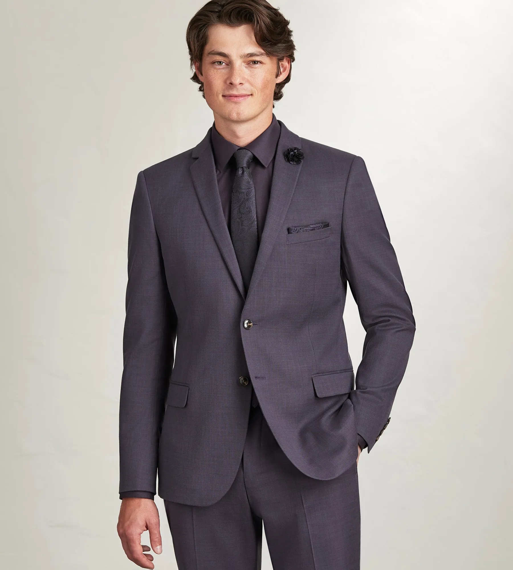 G Grafton Suit Separates*Slim Fit Deep Purple Solid Suit