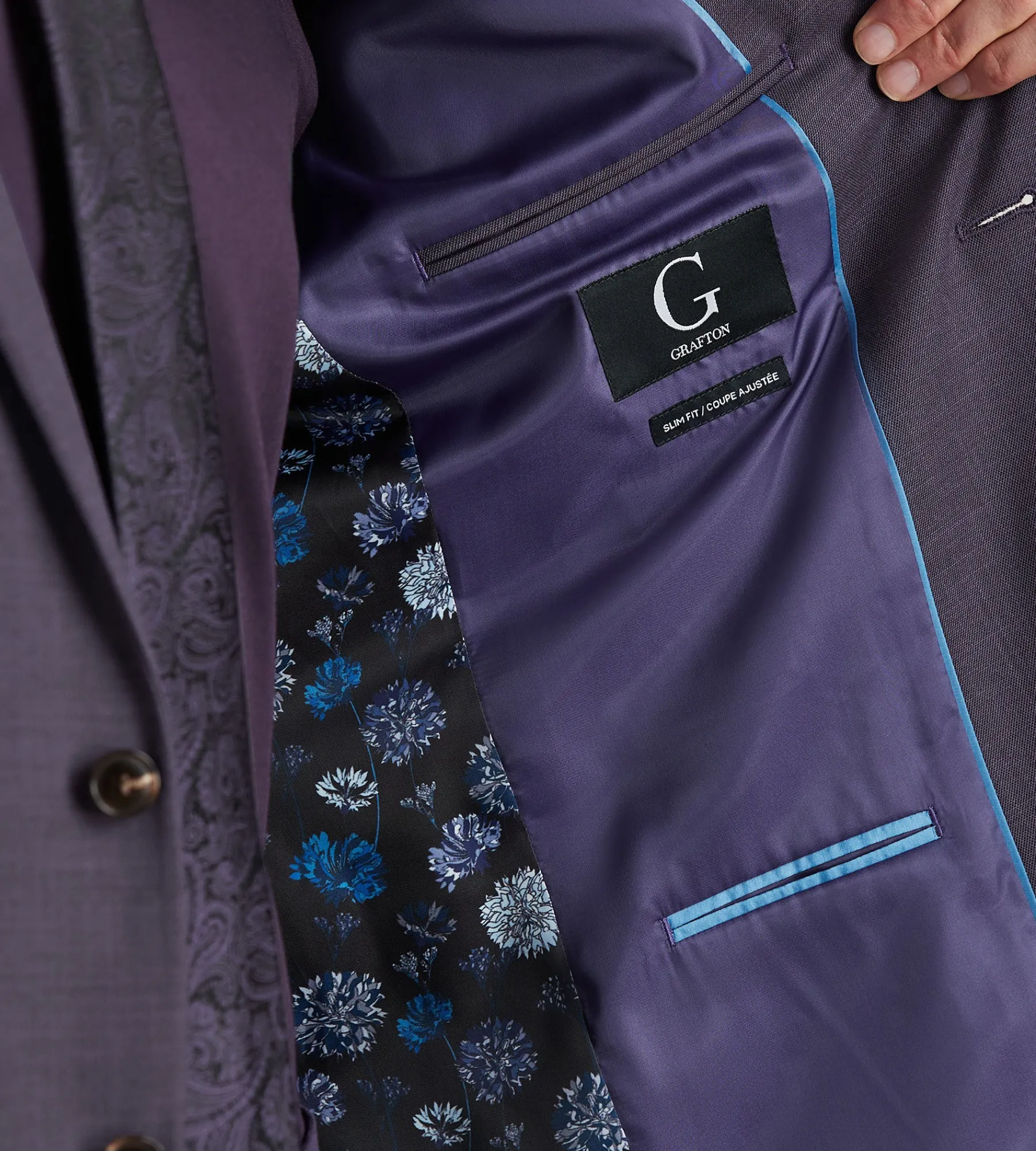 G Grafton Suit Separates*Slim Fit Deep Purple Solid Suit