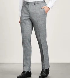 G Grafton Dress Pants|Dress Pants*Slim Fit Plaid Suit Pants Grey