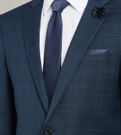 G Grafton Suit Separates*Slim Fit Navy Plaid Suit