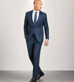 G Grafton Suit Separates*Slim Fit Navy Plaid Suit