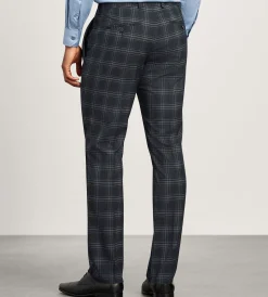 G Grafton Dress Pants|Dress Pants*Slim Fit Plaid Suit Pants Navy