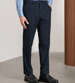 G Grafton Dress Pants|Dress Pants*Slim Fit Windowpane Suit Pants Navy