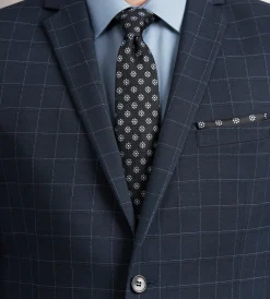 G Grafton Suit Separates*Slim Fit Navy Windowpane Suit