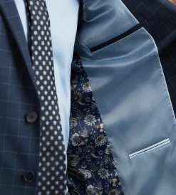 G Grafton Suit Separates*Slim Fit Navy Windowpane Suit