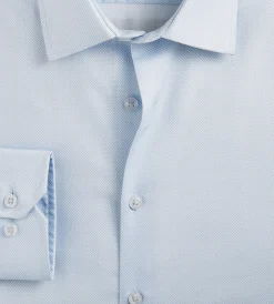 Bellissimo Dress Shirts*Slim Fit Non- Iron Stretch Sateen Dress Shirt Light blue