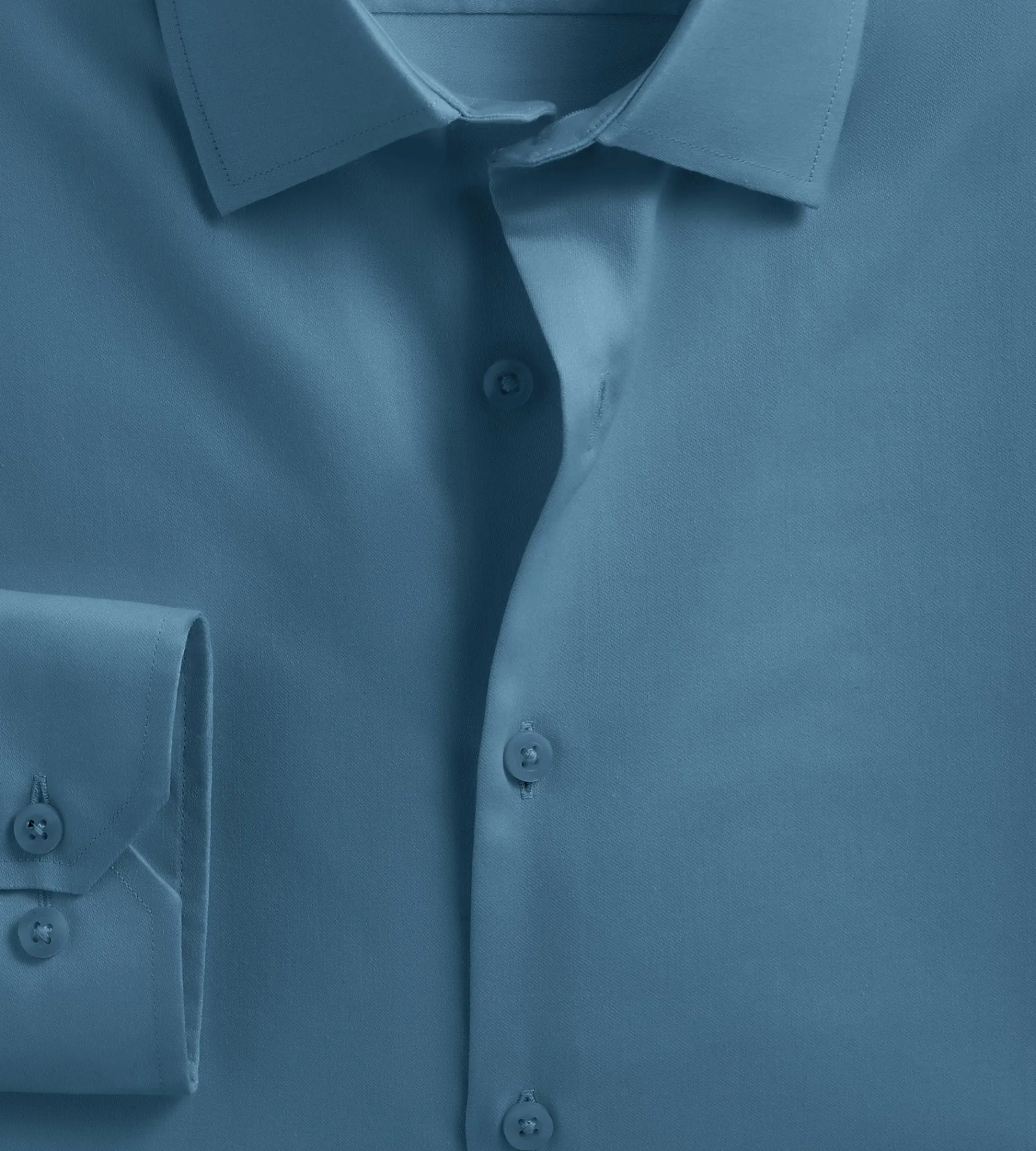 Bellissimo Dress Shirts*Slim Fit Non- Iron Stretch Sateen Dress Shirt Denim