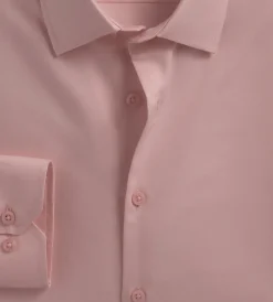 Bellissimo Dress Shirts*Slim Fit Non- Iron Stretch Sateen Dress Shirt Dusty rose