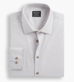 Bellissimo Dress Shirts*Slim Fit Non-Iron Printed Sateen Dress Shirt Light brown
