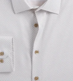 Bellissimo Dress Shirts*Slim Fit Non-Iron Printed Sateen Dress Shirt Light brown