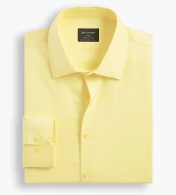 Bellissimo Dress Shirts*Slim Fit Non-Iron Sateen Dress Shirt Bright yellow