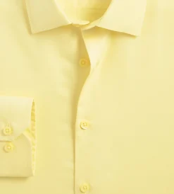 Bellissimo Dress Shirts*Slim Fit Non-Iron Sateen Dress Shirt Bright yellow