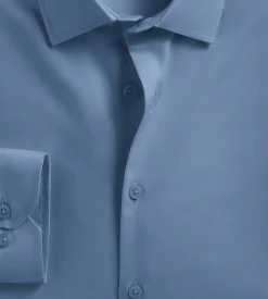 Bellissimo Dress Shirts*Slim Fit Non-Iron Sateen Dress Shirt Oxford blue