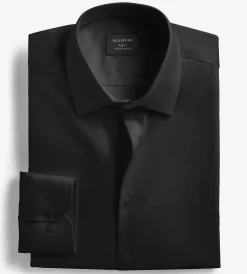 Bellissimo Dress Shirts*Slim Fit Non-Iron Sateen Dress Shirt Black
