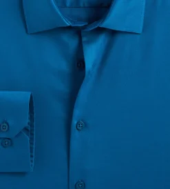 Bellissimo Dress Shirts*Slim Fit Non-Iron Sateen Dress Shirt Bright blue