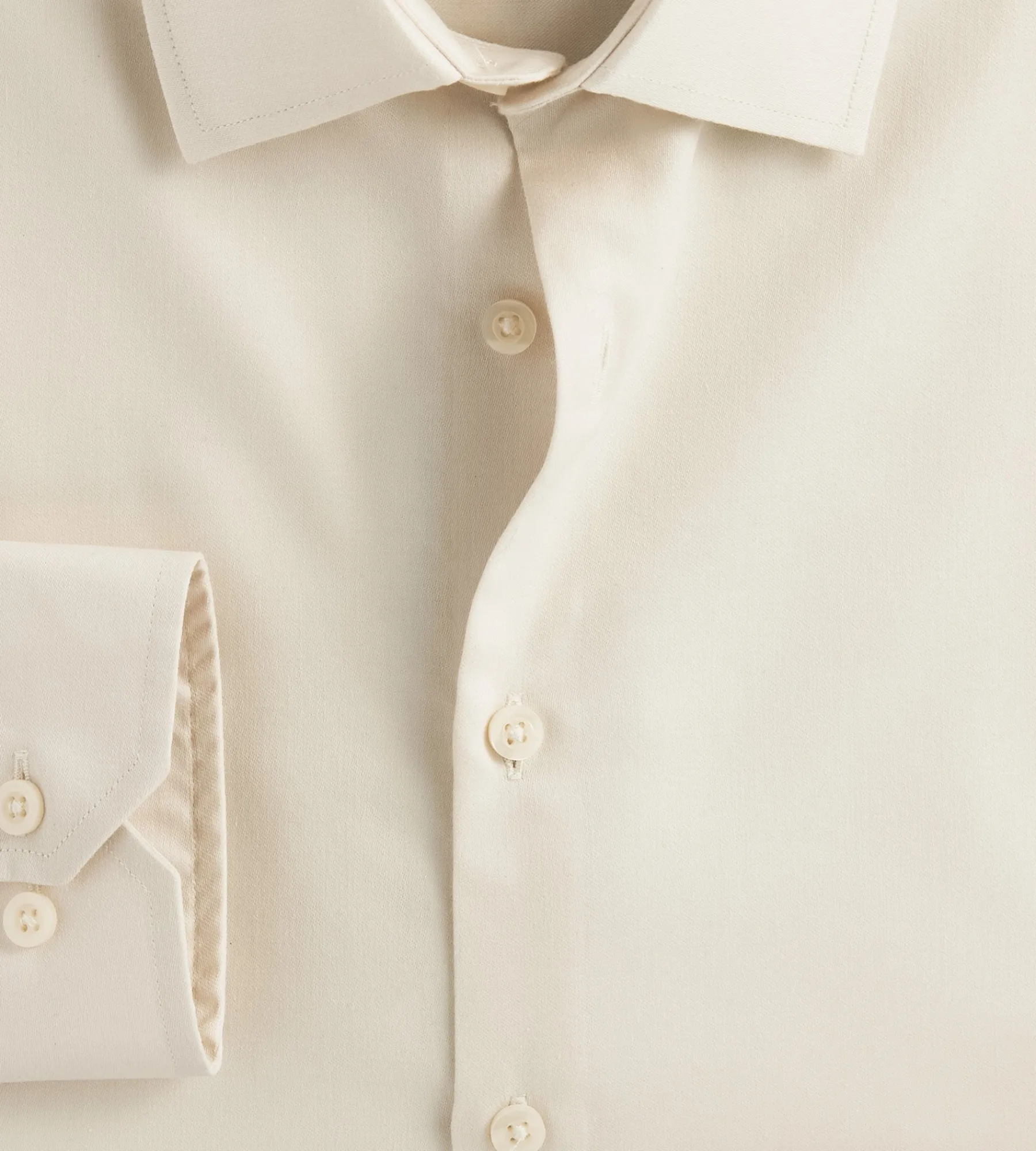 Bellissimo Dress Shirts*Slim Fit Non-Iron Sateen Dress Shirt Ivory
