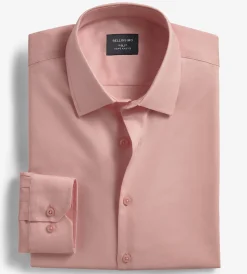 Bellissimo Dress Shirts*Slim Fit Non-Iron Sateen Dress Shirt Rose