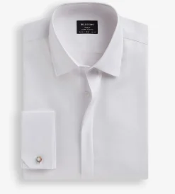 Bellissimo Dress Shirts*Slim Fit Non-Iron Tuxedo Sateen Dress Shirt White