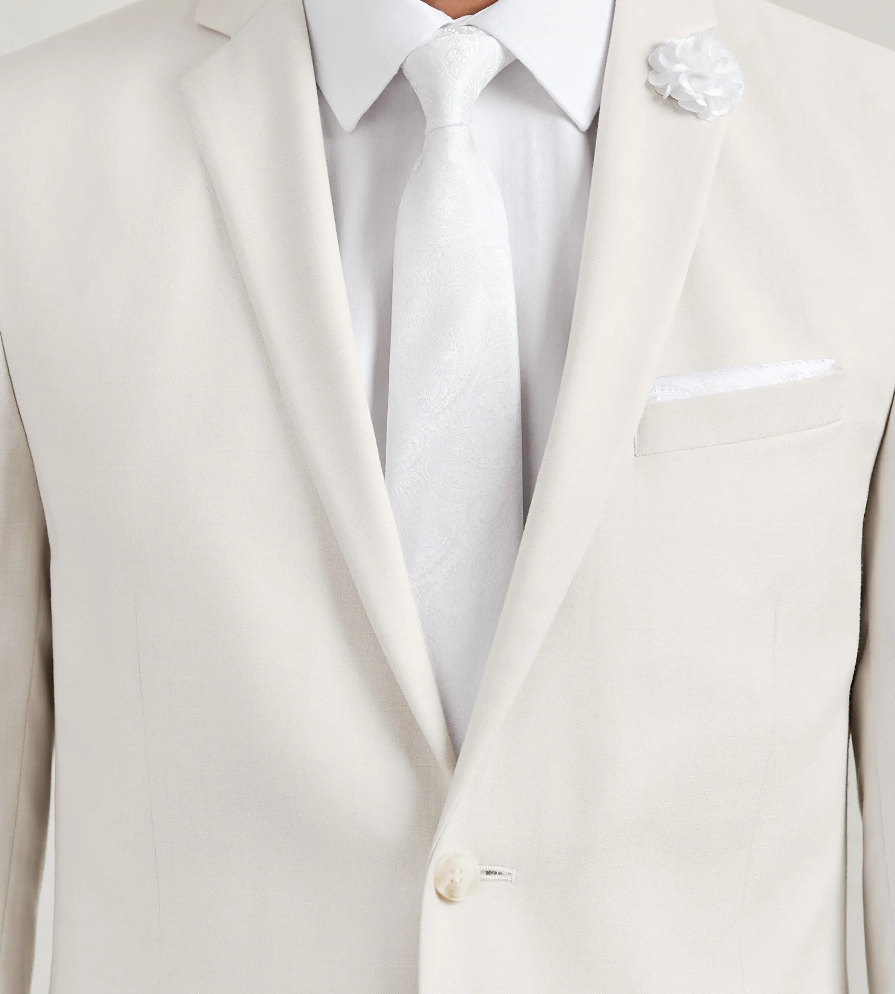 G Grafton Suit Separates*Slim Fit Off White Solid Suit