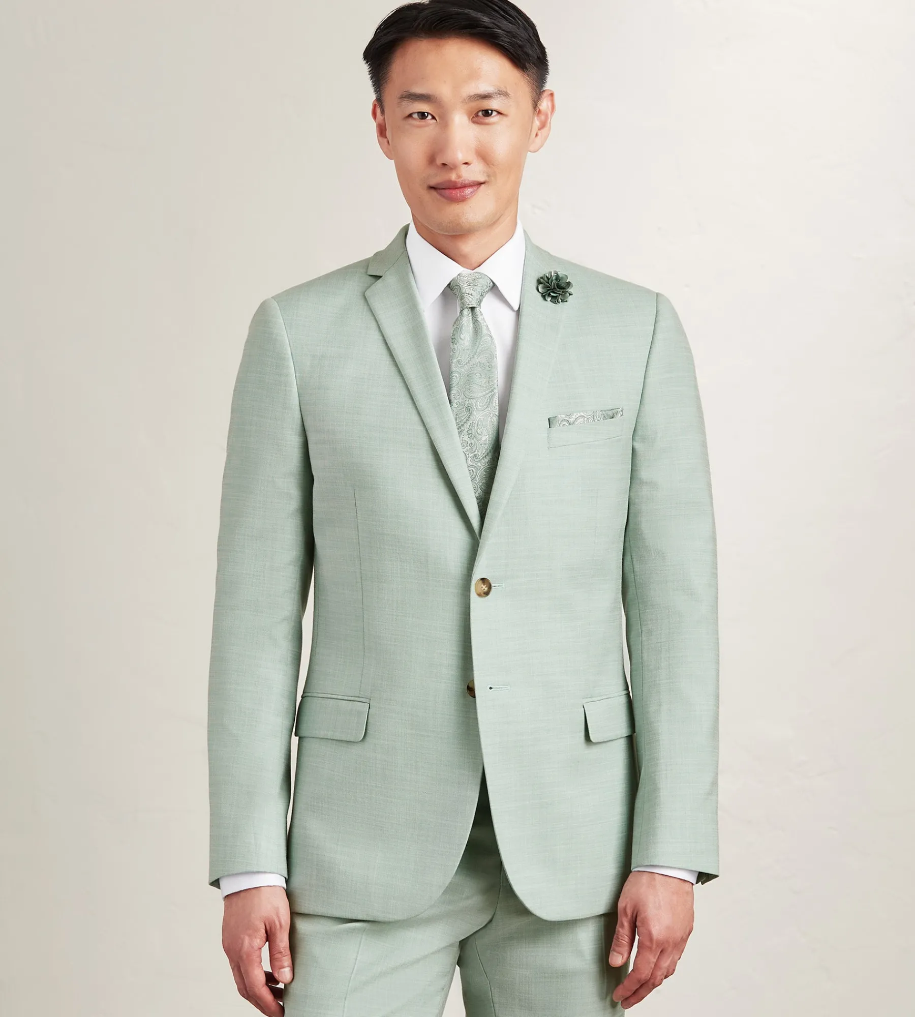 G Grafton Suit Separates*Slim Fit Pale Green Solid Suit