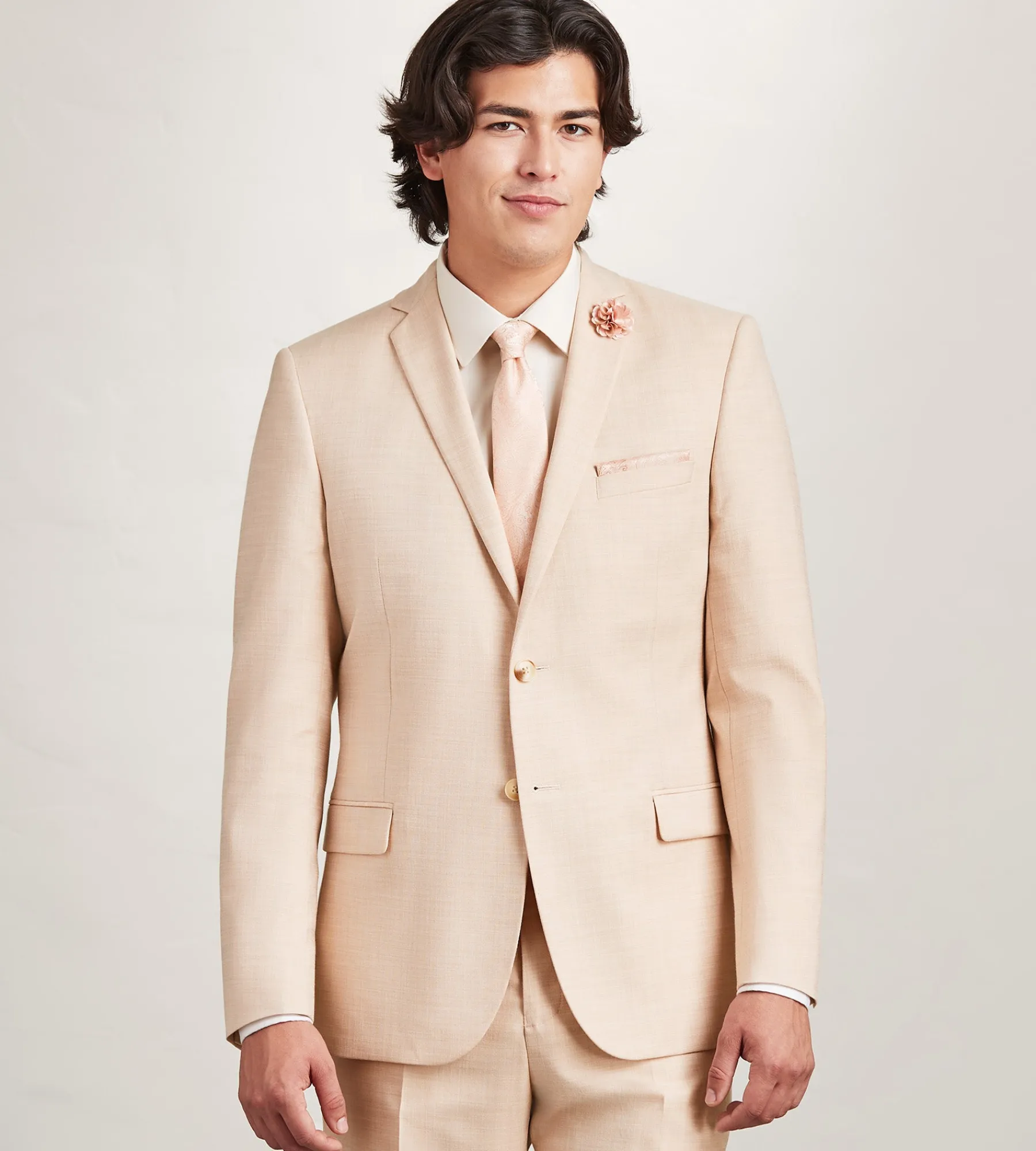 G Grafton Suit Separates*Slim Fit Pale Peach Solid Suit