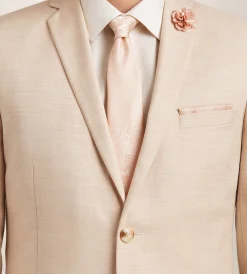 G Grafton Suit Separates*Slim Fit Pale Peach Solid Suit